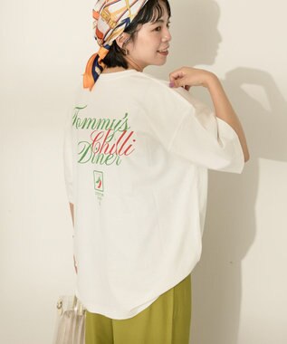 AMERICAN HOLIC バックロゴプリントTシャツ Off White