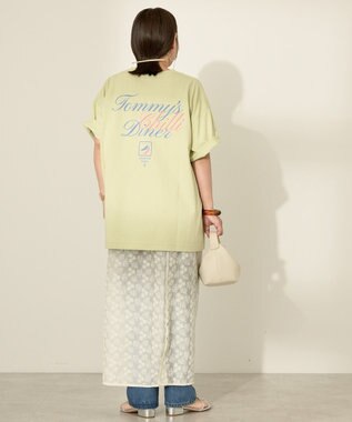 AMERICAN HOLIC バックロゴプリントTシャツ Lime Green