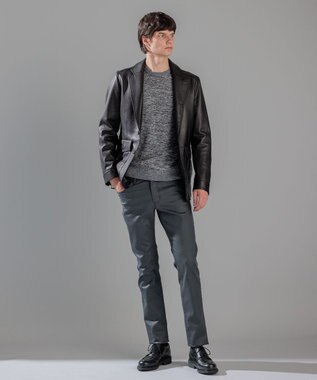 JOSEPH HOMME レクサスムリネ　クルーネックニット ライトグレー系