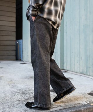 WEGO 【ユニセックス着用ITEM/ウエストゴム】ユルフィットデニムイージーパンツ デニムブラックソノタ