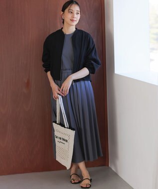 組曲 【WEB限定】ジョーゼットジャージー ブルゾン ブラック系