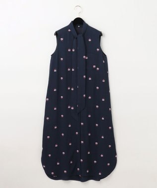 GRACE CONTINENTAL エンゼルフィッシュジャガードワンピース ネイビー