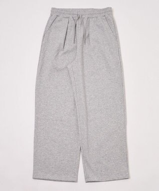 WEGO 【ウエストゴム/MLサイズ展開/ユニセックス着用ITEM】ボンディングワイドスウェットパンツ 杢グレー