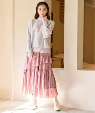 Feroux レタードハイネック プルオーバー アイボリー系