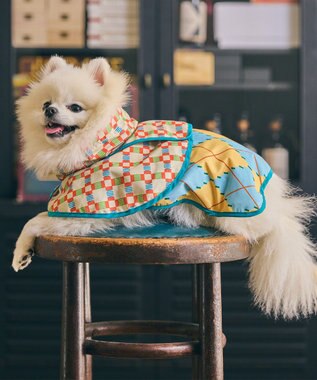 COQ PLAID ARGYLE ドッグポンチョ レインコート ベージュ