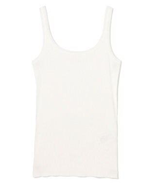 BEIGE， 【BEIGE,ecru/WEB限定・洗える】RIB TOPS /  コットンシルクリブキャミソール White