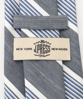 J.PRESS MEN 【LINEN MIX COLLECTION】 レジメンタル ネクタイ ネイビー系1