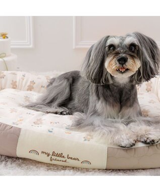 PET PARADISE ペットパラダイス くまちゃん キルトカドラー L 78×56cm ブラウン