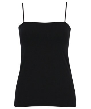 Wing カップ付きキャミソール ラク きれいなバストシルエット 綿混(身生地) 【シンクロブラトップ スリムストラップ】 ブラトップ 春 夏 ET1093 ウイング／ワコール ブラック