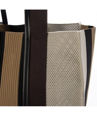 UNBILLION カシュカシュ cachecache / マルチカラーストライプ2wayスクエアトート シー