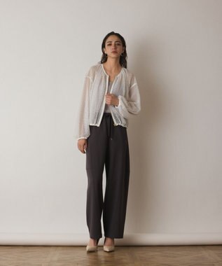 GRACE CONTINENTAL メッシュギャザーブルゾン ホワイト