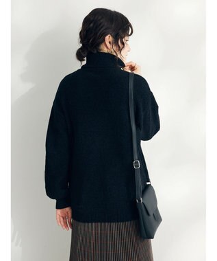 CRAFT STANDARD BOUTIQUE 洗えるコードモールタートルネックプルオーバー Black