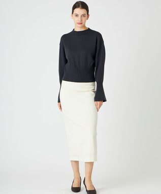 BEIGE， 【WEB限定】AMBRE / シャツカラー付きニット Charcoal