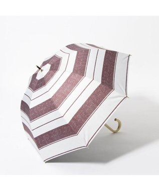 UNBILLION cache nez / 麻調ボーダーバルーンショートパラソル ワイン
