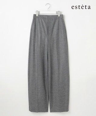  【エステータ】ウールツイルジャージー ワイドパンツ