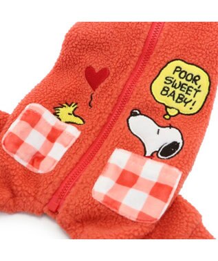 PET PARADISE スヌーピー 背中開きロンパース 小型犬 赤