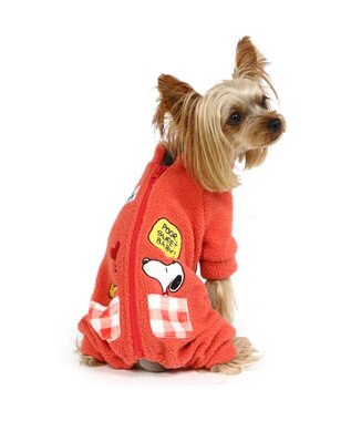 PET PARADISE スヌーピー 背中開きロンパース 小型犬 赤