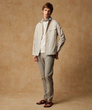 JOSEPH ABBOUD 【洗える・麻混】クールリネン シャツ ベージュ系