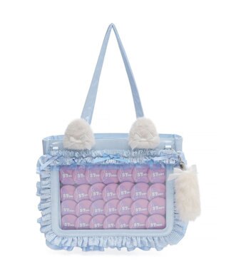 WEGO 【痛バ＆推し活グッズ】ときめきサテン痛バッグS サックス