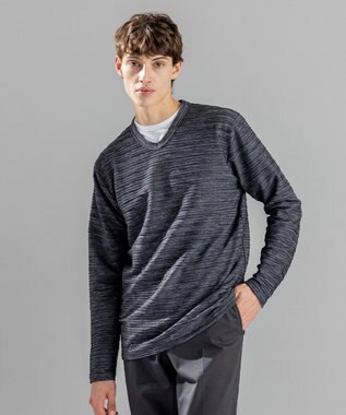 JOSEPH HOMME 【LEON 掲載】ストームリップル　Vネックカットソー グレー系