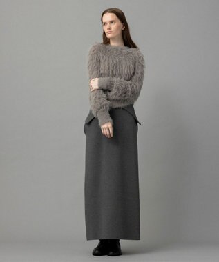 NAVE 【ReNAVE・洗える】メルティーシャギーニット プルオーバー ライトグレー系