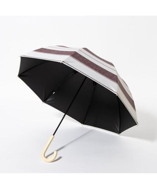 UNBILLION cache nez / 麻調ボーダーバルーンショートパラソル ワイン