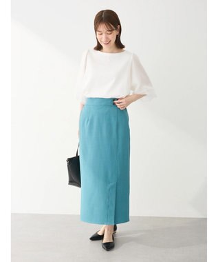 Green Parks 接触冷感　きれいシルエットＩラインスカート Blue