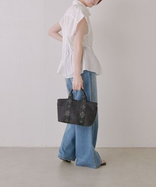 russet ナイロンラフィアデイリーミニトートバッグ(CE-1712) Black