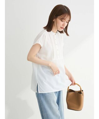 Green Parks ・ＥＬＥＮＣＡＲＥ　ＤＵＥ　ピンタックフレンチブラウス Off White