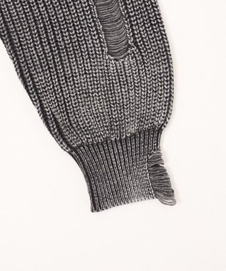 WEGO ダメージニットジップパーカー スミクロ