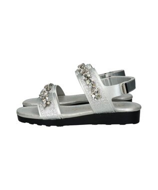 Bridget Birkin 【Bridget Birkin】ダブルベルトビジューサンダル シルバー