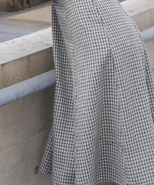 Tiaclasse L 【洗える】ツイード配色フレアワンピース グレー