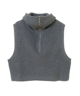 earth music&ecology ＳＥＴ　Ｚｉｐニットベスト＋ブラウス Gray