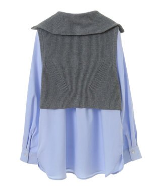 earth music&ecology ＳＥＴ　Ｚｉｐニットベスト＋ブラウス Gray