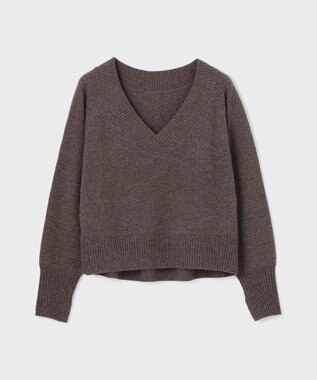 GRACE CONTINENTAL Ｖネックラムニットトップ ブラウン