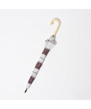 UNBILLION cache nez / 麻調ボーダーバルーンショートパラソル ワイン