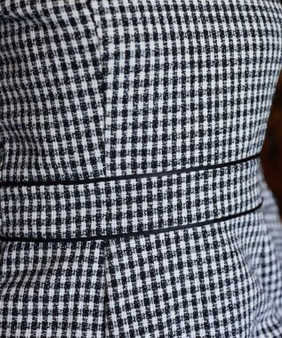 Tiaclasse 【洗える】ツイード配色フレアワンピース ブラック