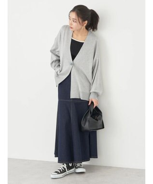 earth music&ecology ＵＶカット加工　ＢＩＧカーディガン Light Gray Mixture