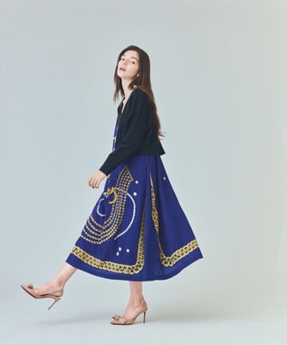 GRACE CONTINENTAL ジュエリーモチーフドレス ブルー