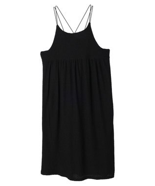 Green Parks 表面カット細ひもキャミワンピース Black