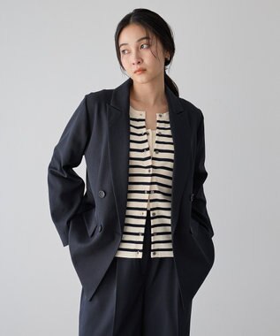 YECCA VECCA ロングテーラードジャケット Navy
