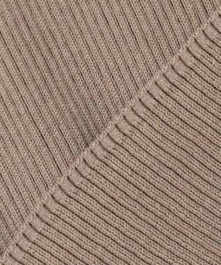 ICB L 【洗える】オーガニックコットンリブ ノースリーブニット クリームブラウン系