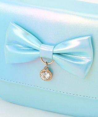 ANY KIDS リボンエナメル2WAY バッグ サックスブルー