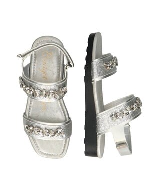Bridget Birkin 【Bridget Birkin】ダブルベルトビジューサンダル シルバー