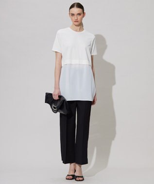 ICB L 【人気のため新色追加・UVケア・洗える】シアージャージーコンビ カットソー オフホワイト系