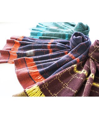 nitorito 【UNISEX】stamp チェック柄 3WAY ストール brown