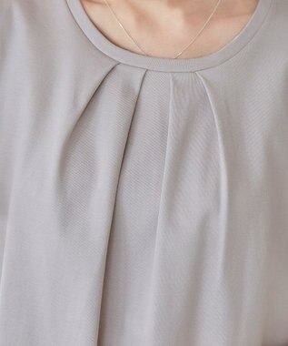 Tiaclasse 【UVケア・接触冷感】“あまラク” シフォンフレアスリーブカットソーチュニック グレージュ