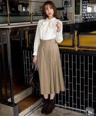 ANY SIS L ボウタイ付きビジュー シャツ アイボリー