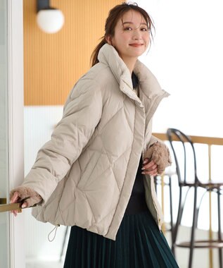 ANY ファーハンドグローブ ベージュ