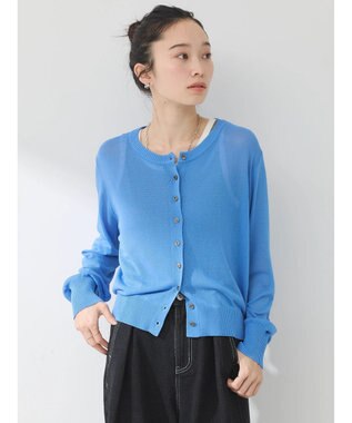 earth music&ecology シアークルーカーディガン Blue